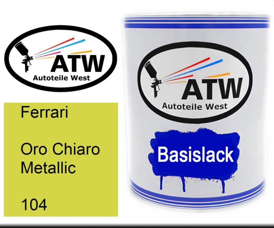 Ferrari, Oro Chiaro Metallic, 104: 1L Lackdose, von ATW Autoteile West.